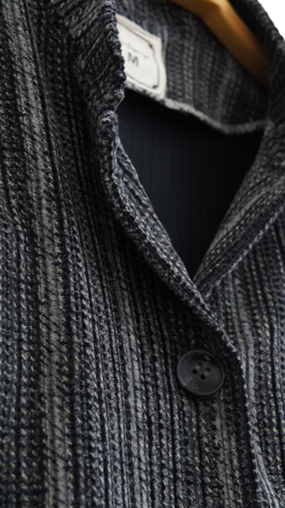 Charcoal Pinstripe Wool Jubba