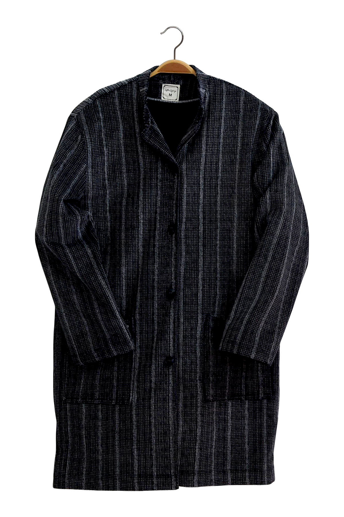 Charcoal Pinstripe Wool Jubba