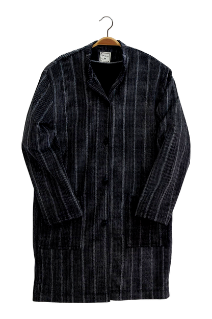 Charcoal Pinstripe Wool Jubba
