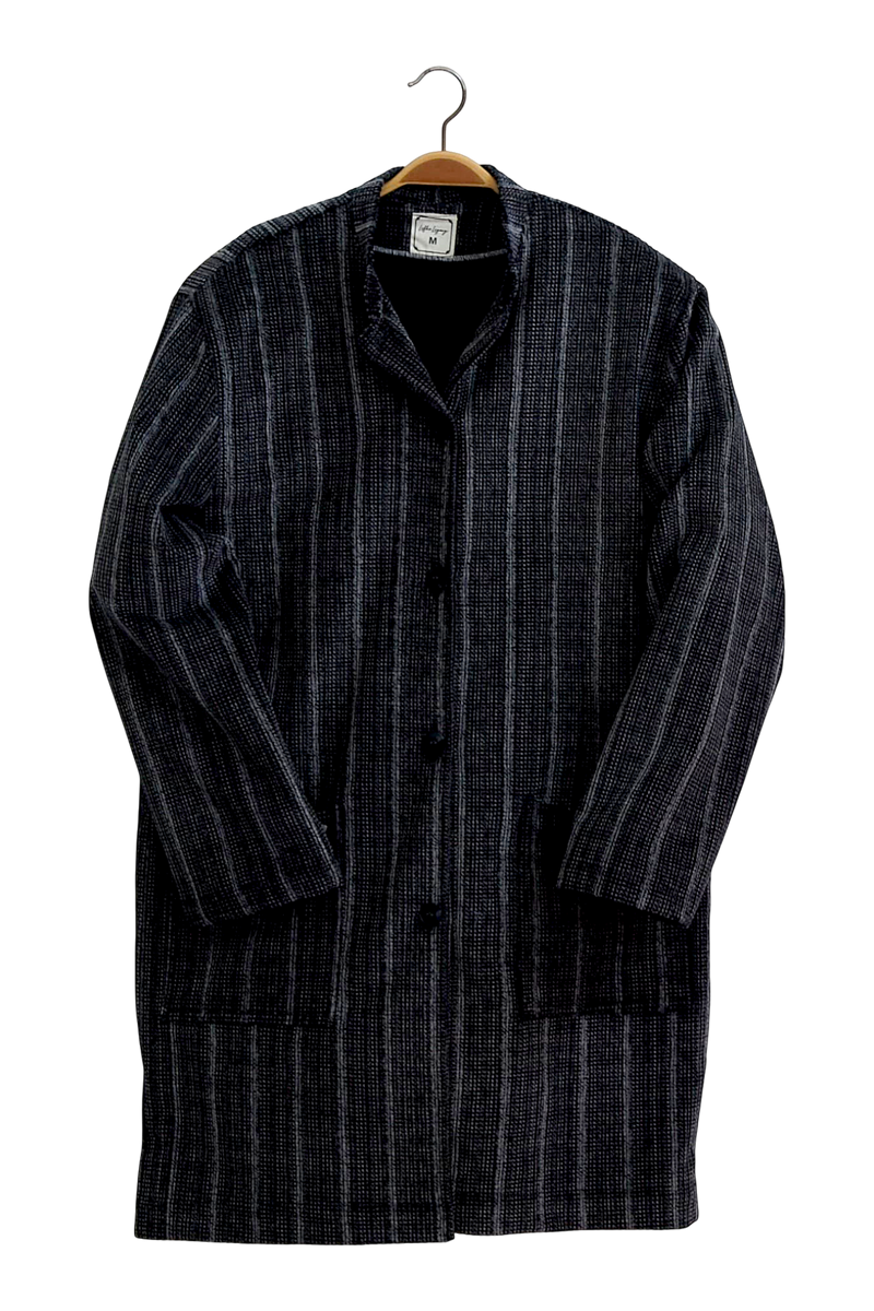 Charcoal Pinstripe Wool Jubba
