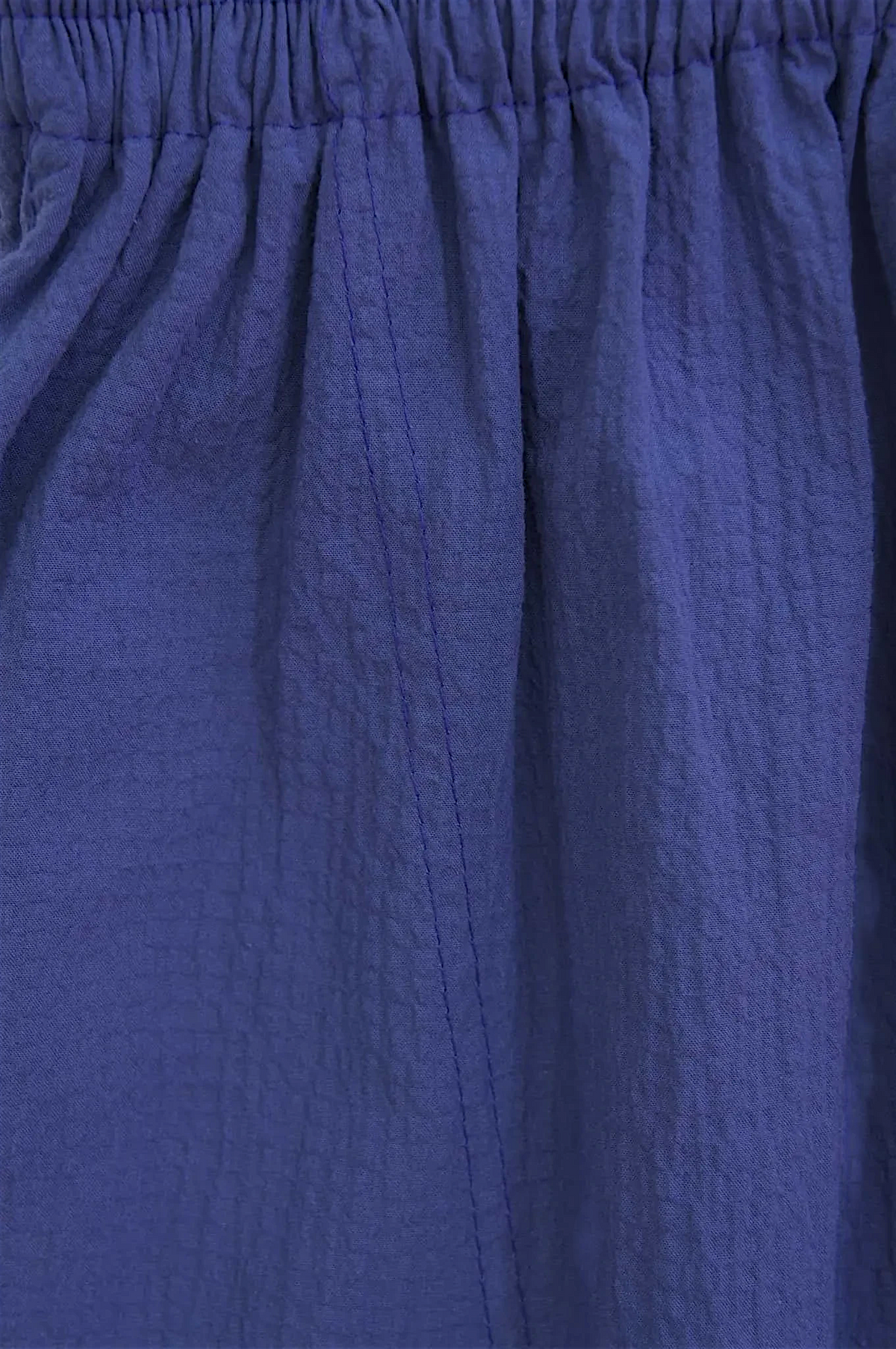Lefke Legacy indigo cotton shalwar featuring a textured plain-weave fabric and a comfortable drawstring waist.