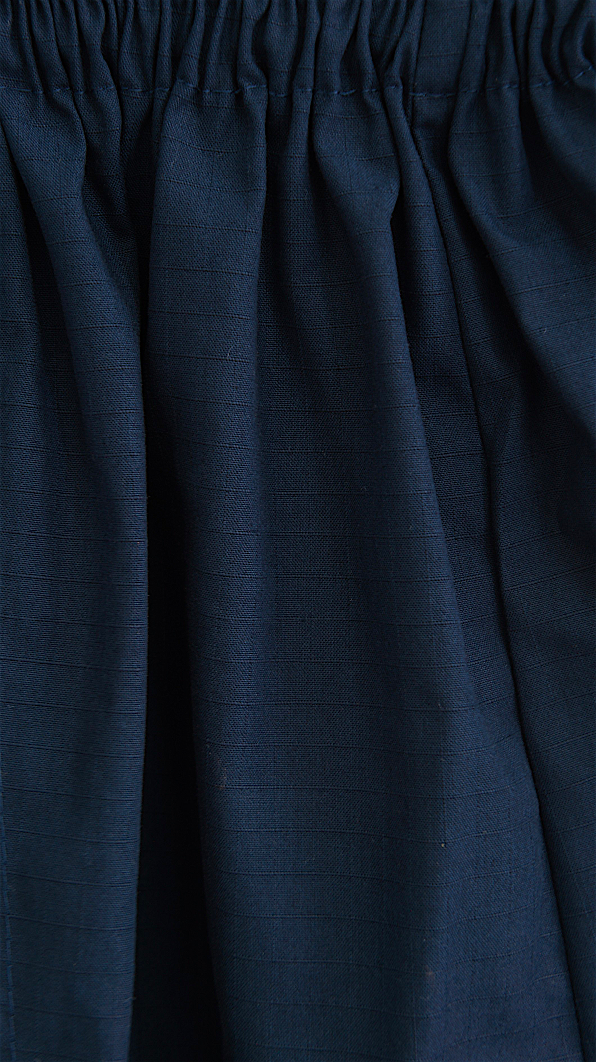 Lefke Legacy midnight indigo cotton shalwar featuring a traditional drawstring waist and textured plain-weave fabric.