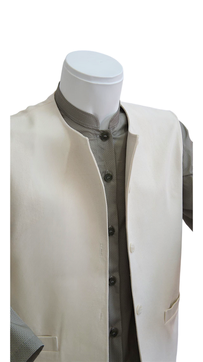 Ivory Cotton Waistcoat
