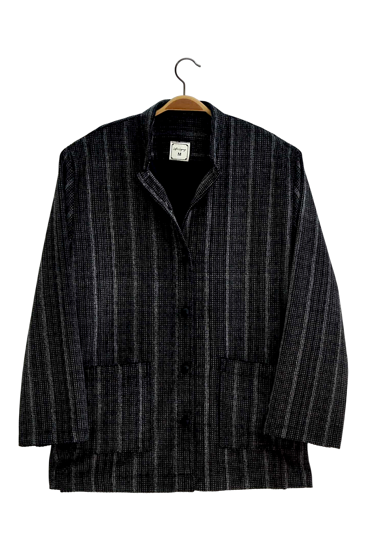 Charcoal Pinstripe Wool Shirt