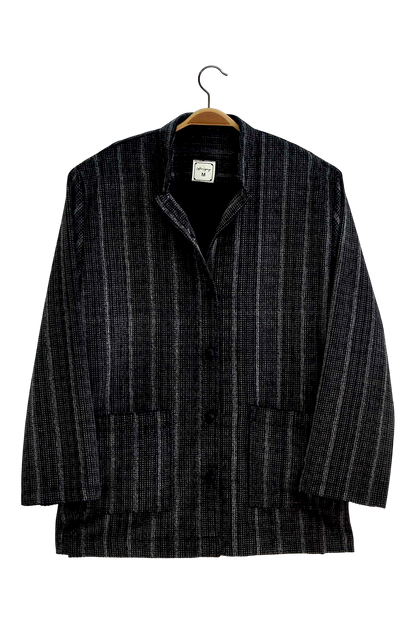 Charcoal Pinstripe Wool Shirt