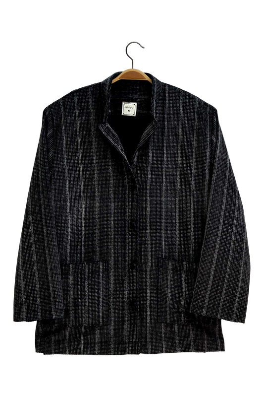 Charcoal Pinstripe Wool Shirt