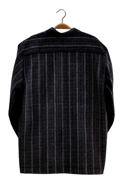 Charcoal Pinstripe Wool Shirt