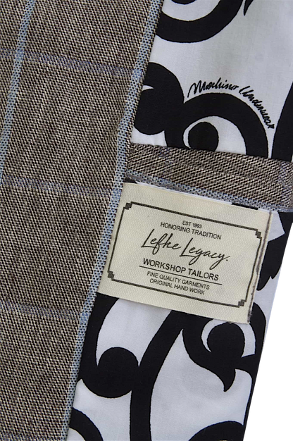 Taupe Windowpane Wool Waistcoat